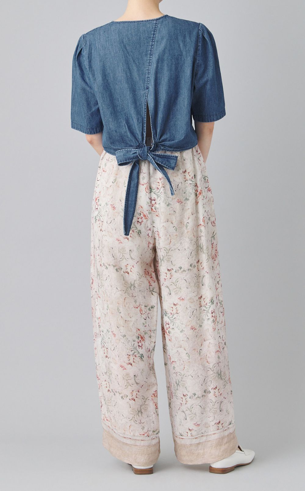 ライトデニムパフスリーブブラウス