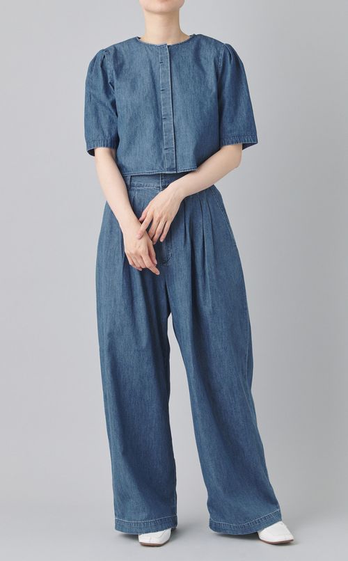 ライトデニムワイドパンツ