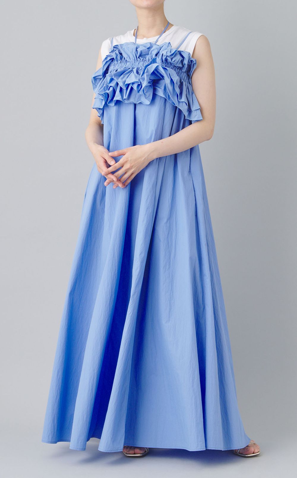 フリルベアマキシドレス