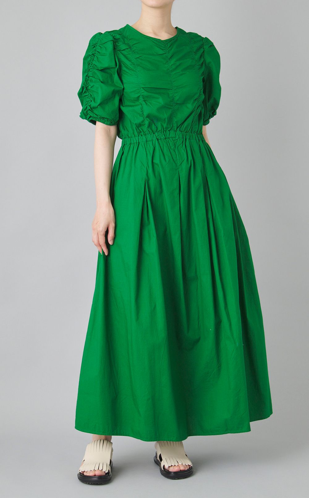 ドビーチェックシャーリングワンピース