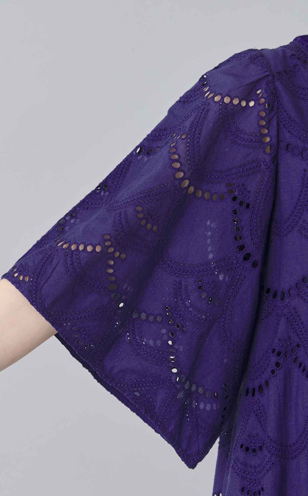 コットンボイルドットレースワンピース