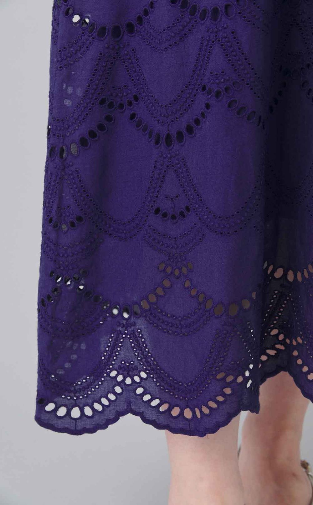 コットンボイルドットレースワンピース