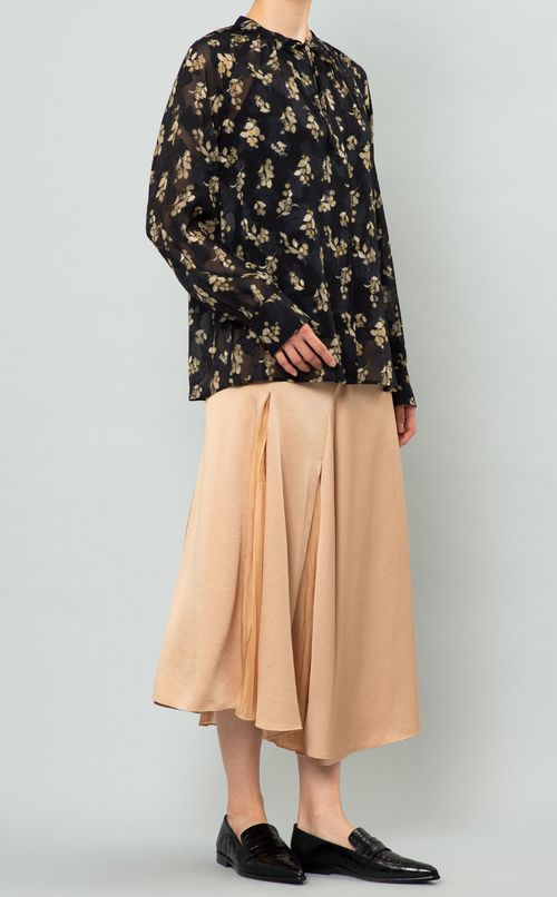 フラワープリントボウタイブラウス