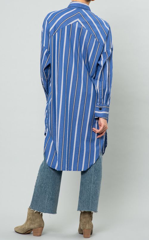 ストライプシャツミニワンピース