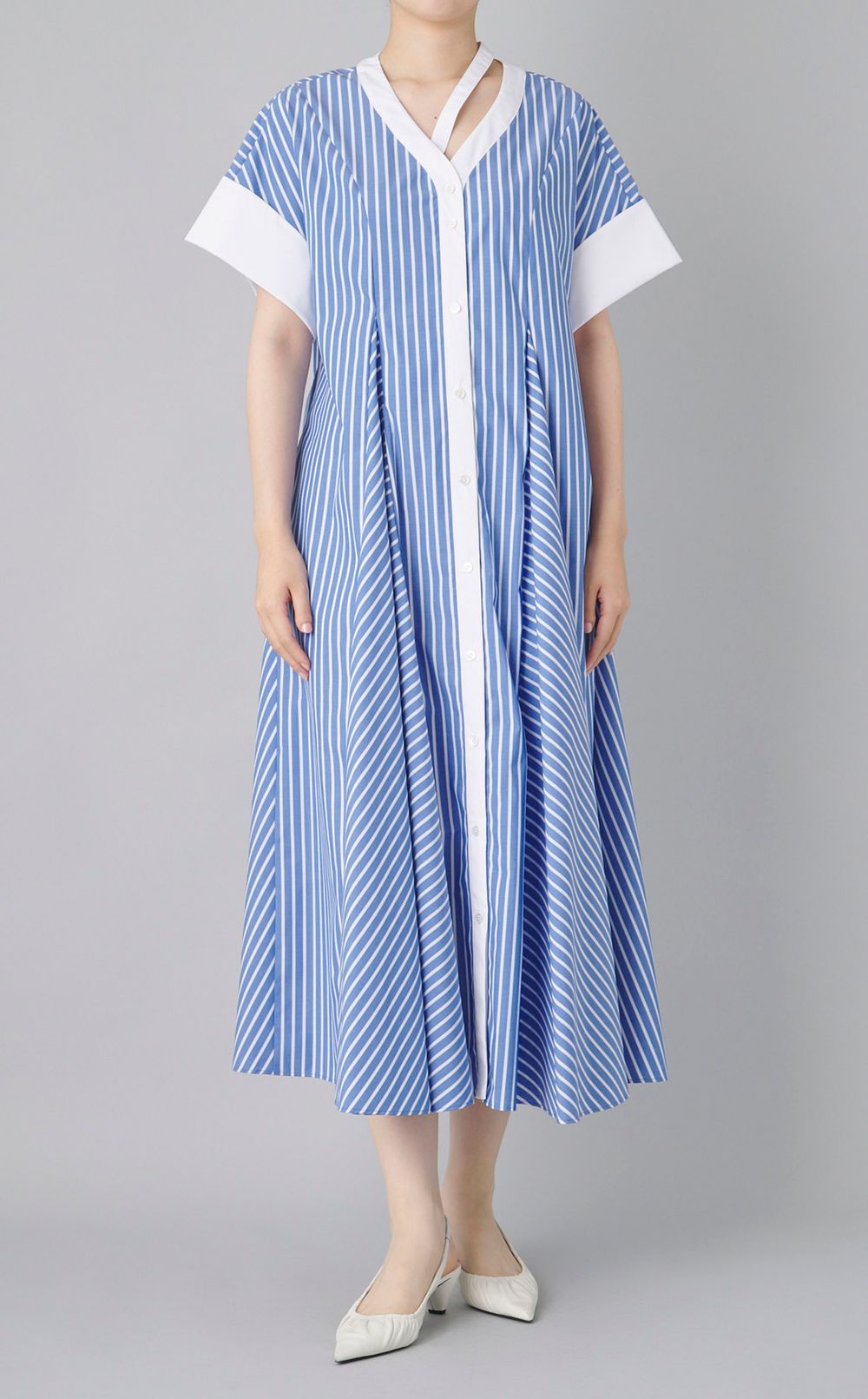 ストライプフレアワンピース