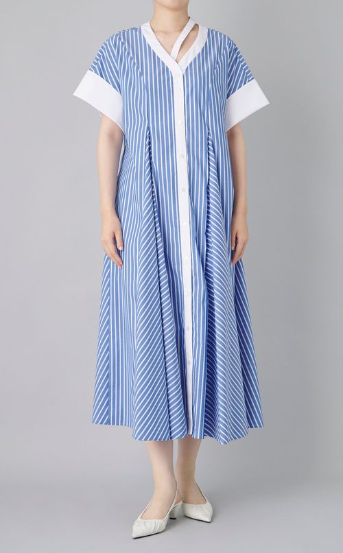 ストライプフレアワンピース