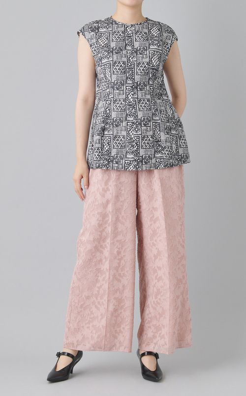 パッチワークプリントブラウス