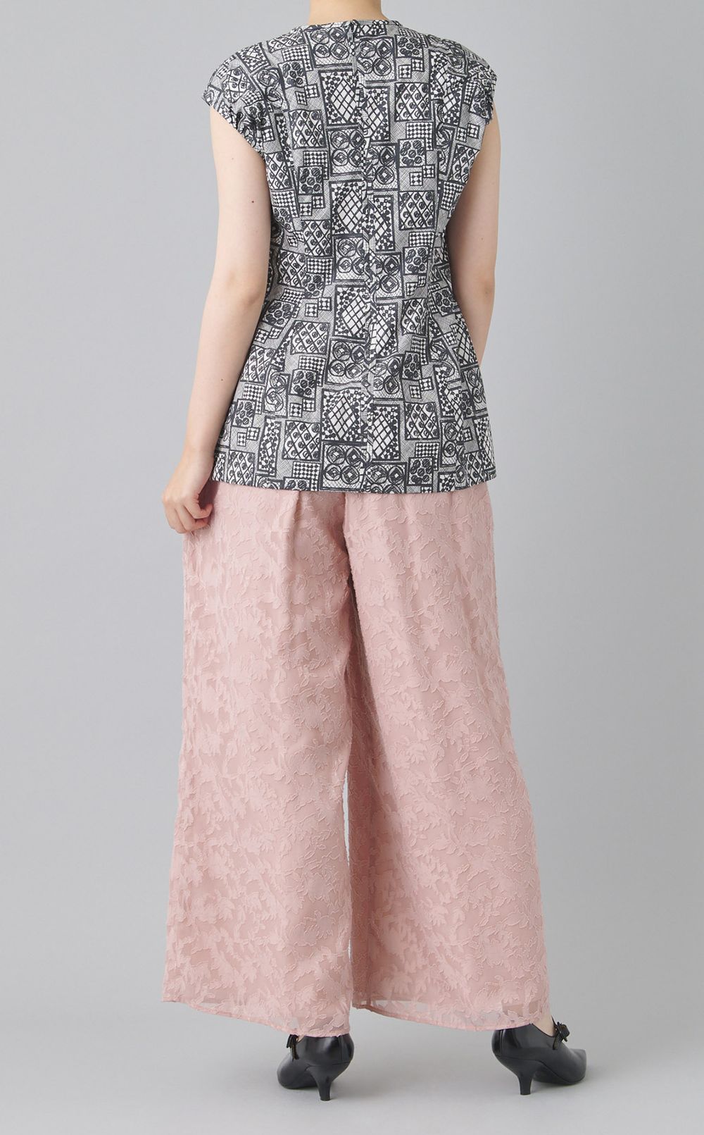 パッチワークプリントブラウス