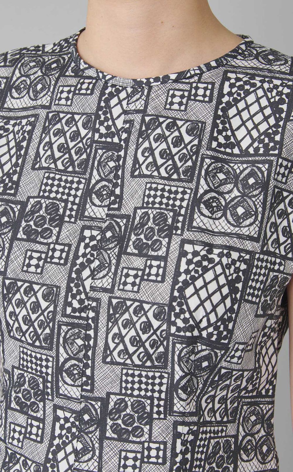 パッチワークプリントブラウス