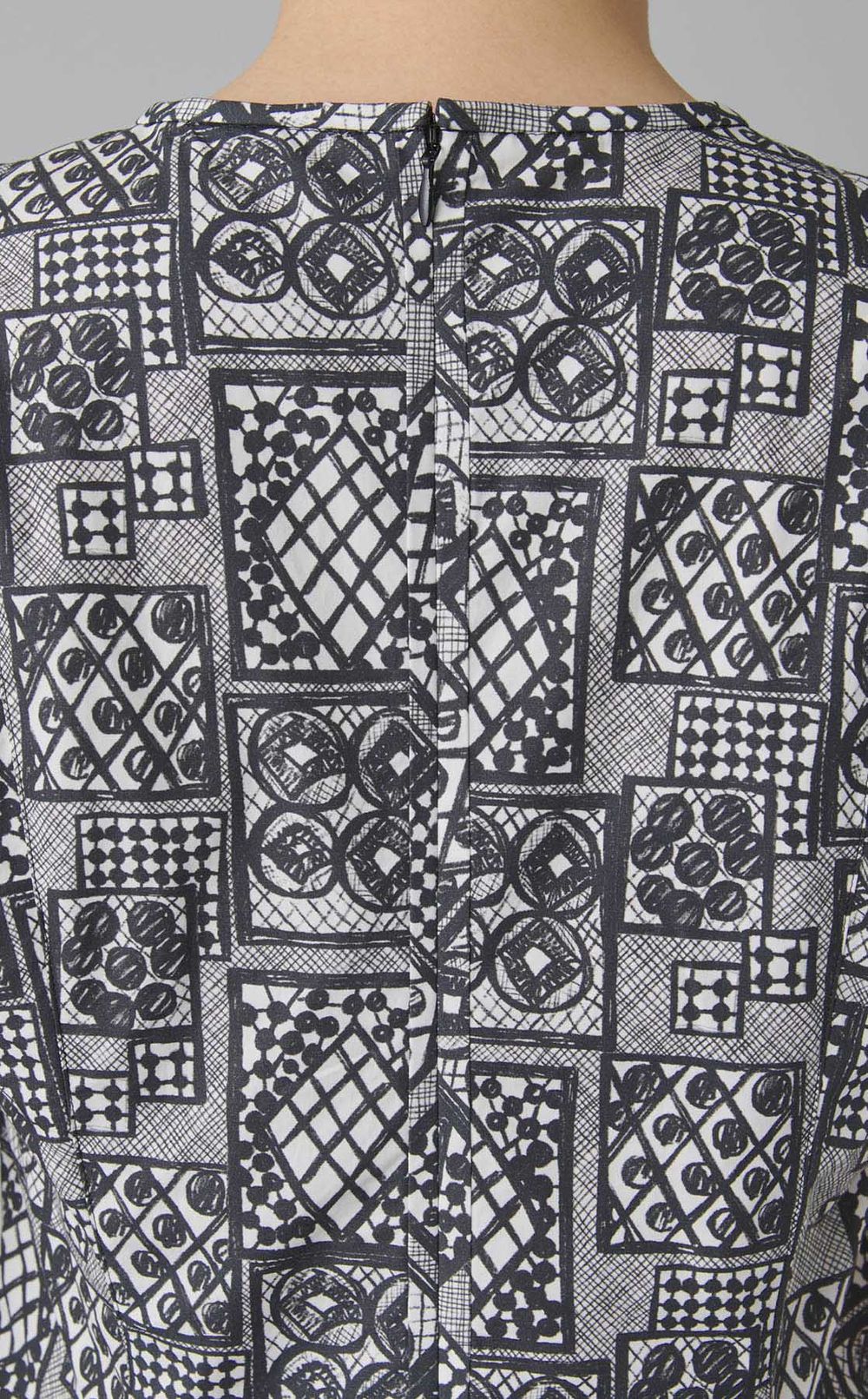 パッチワークプリントブラウス