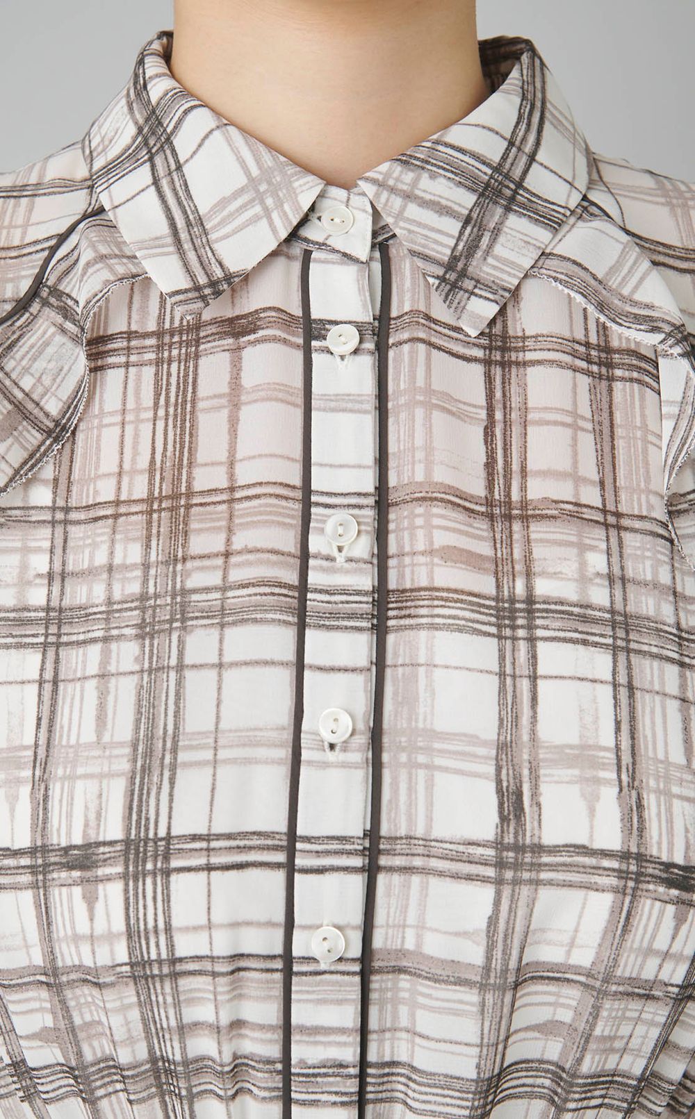 チェックプリントプリーツワンピース