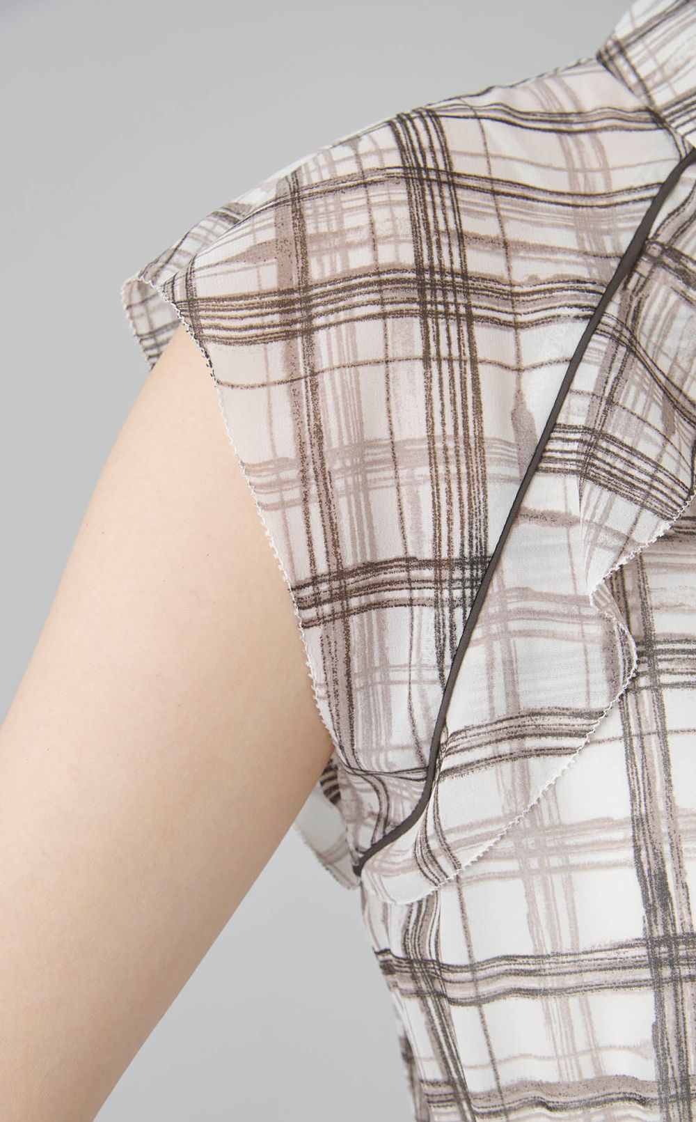 チェックプリントプリーツワンピース