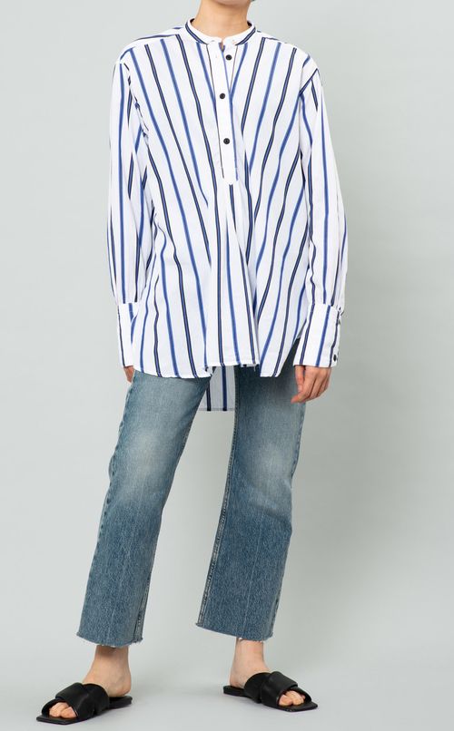 ストライププルオーバーシャツ