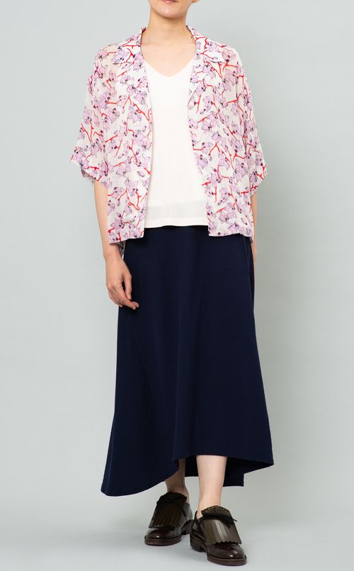 コットン楊柳ジャジーロングスカート