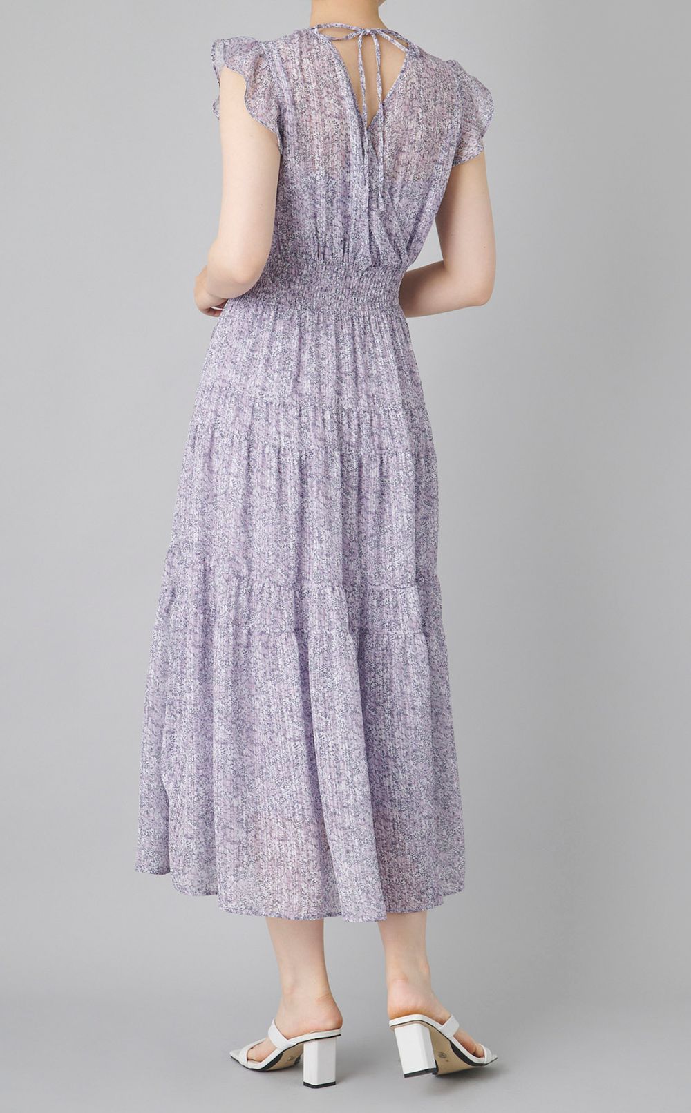 シフォンサテンストライプワンピース