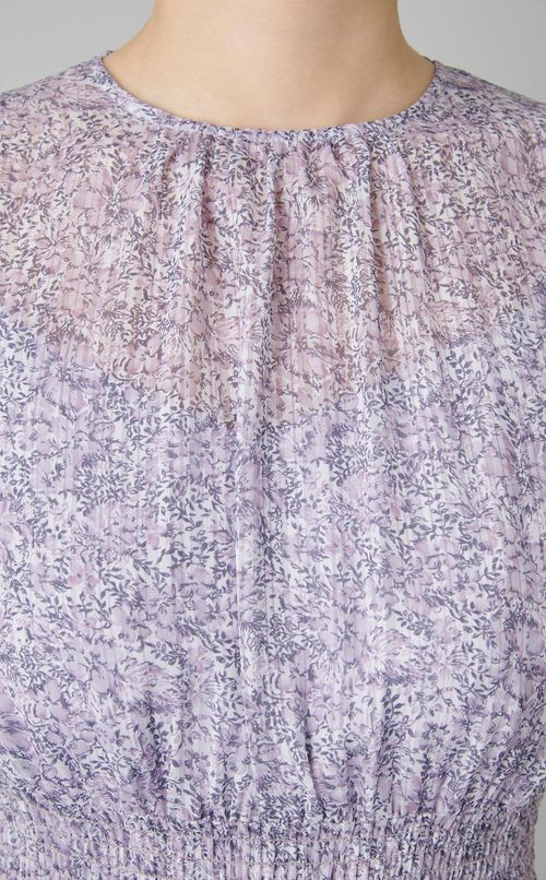 シフォンサテンストライプワンピース