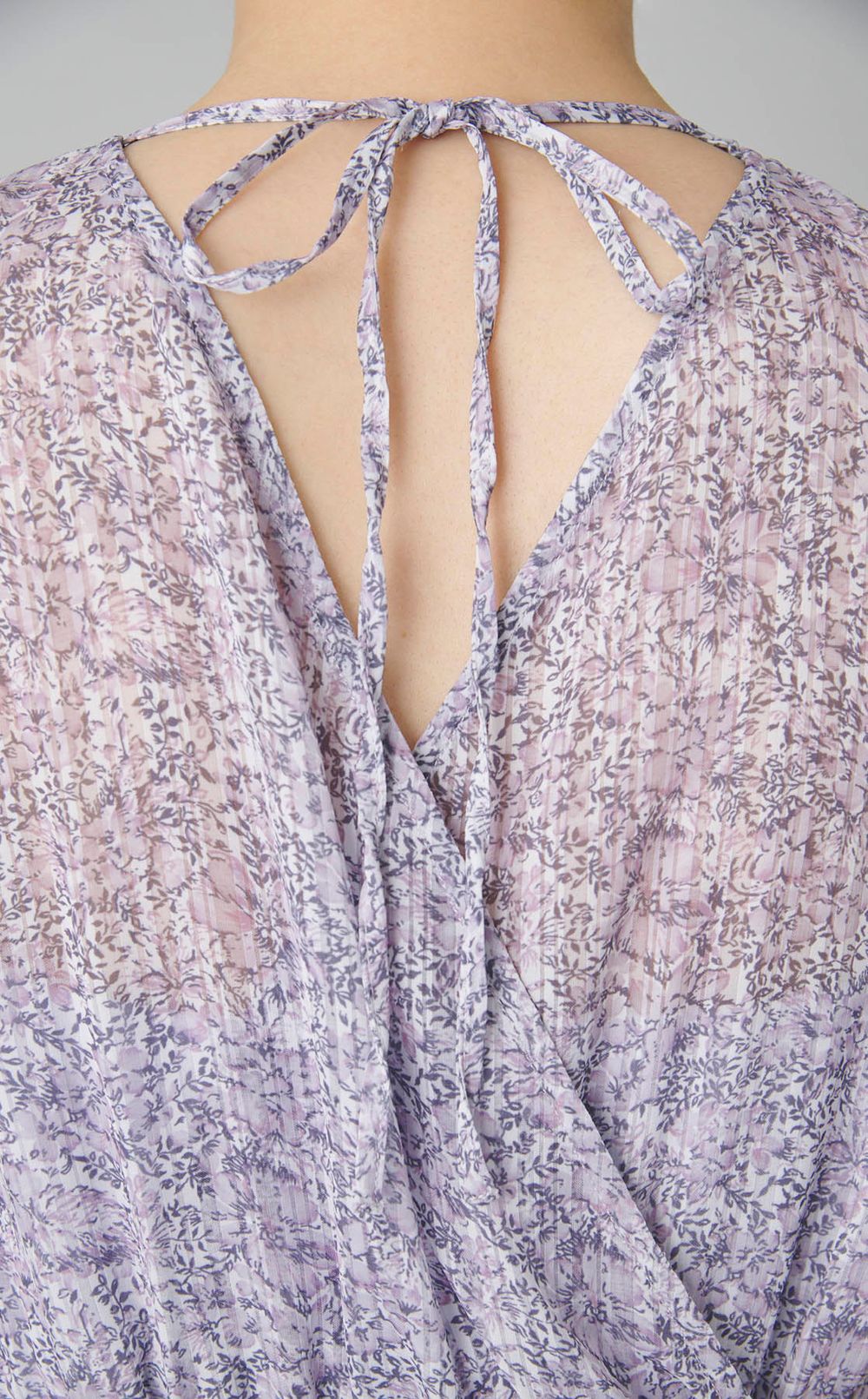 シフォンサテンストライプワンピース