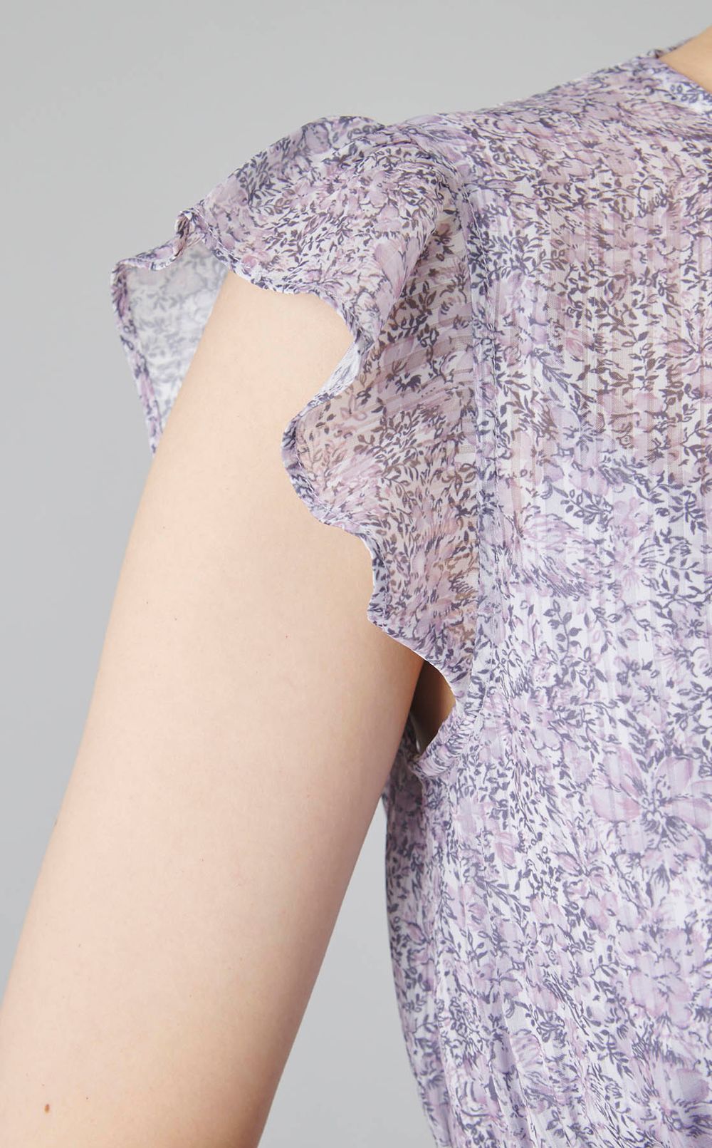 シフォンサテンストライプワンピース