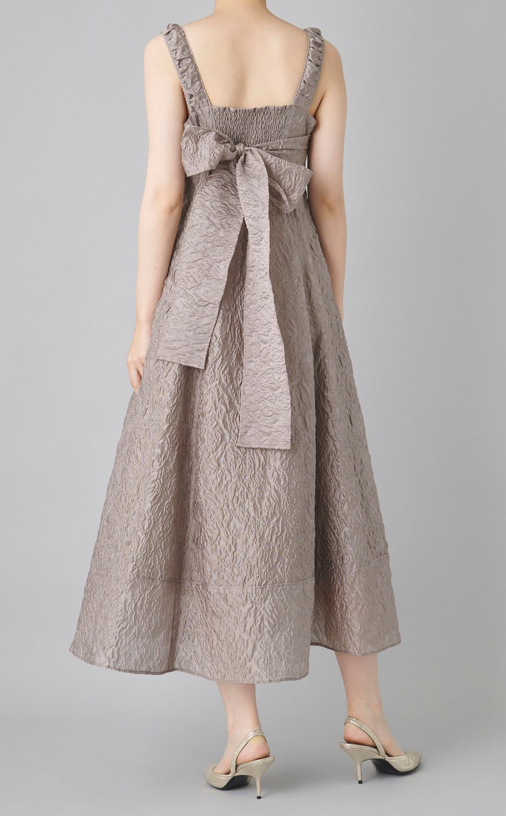 ワイドストラップフレアワンピース