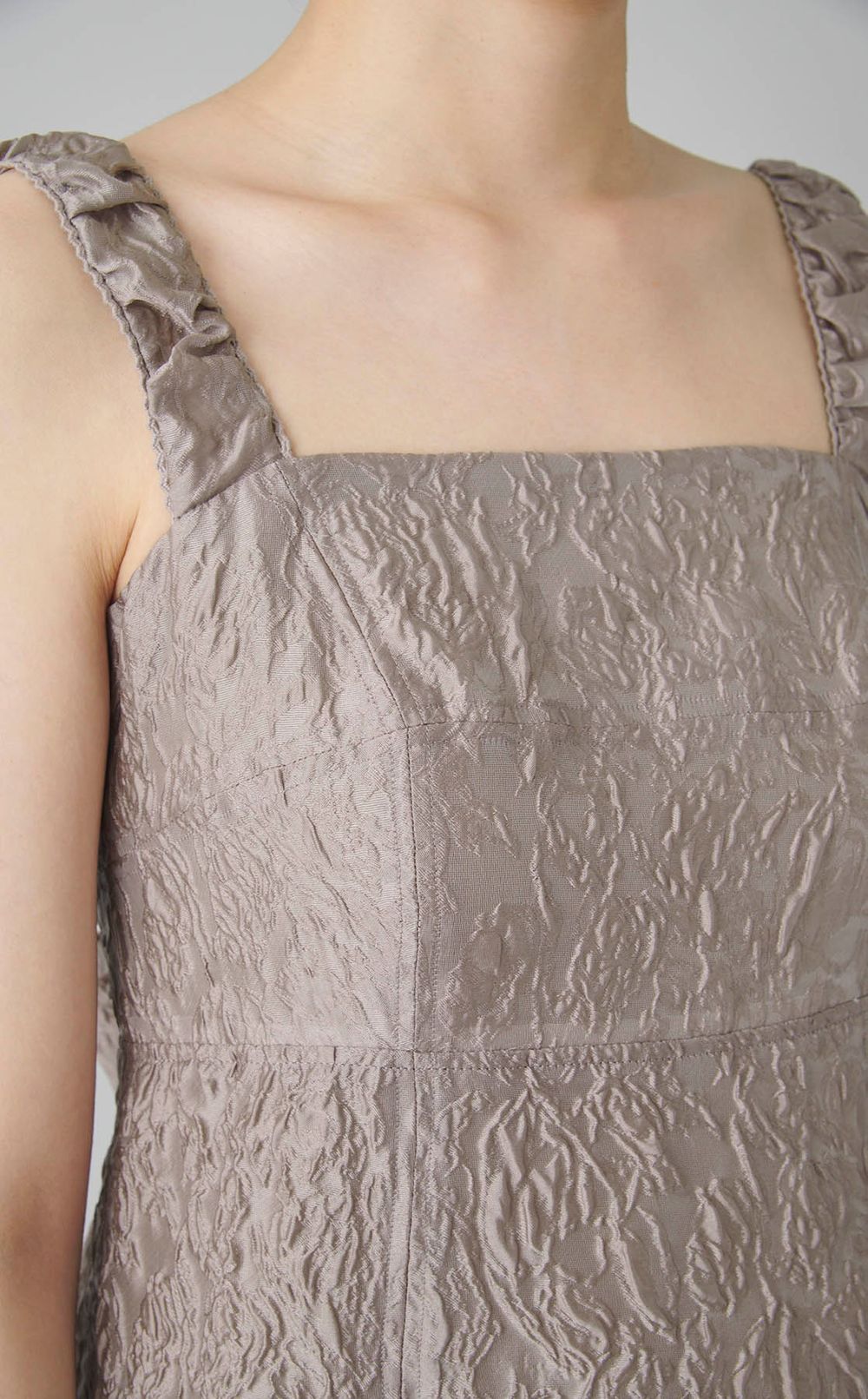 ワイドストラップフレアワンピース