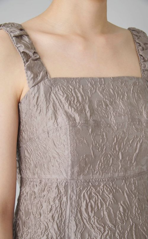 ワイドストラップフレアワンピース