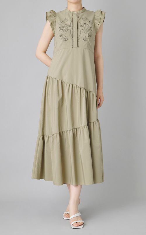 カットワークティアードワンピース