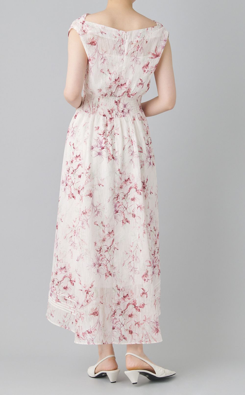 シャーリングプリントワンピース