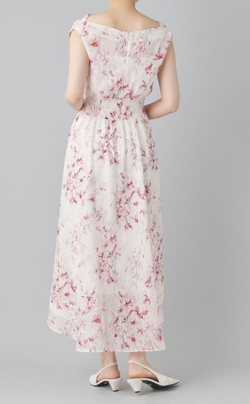 シャーリングプリントワンピース