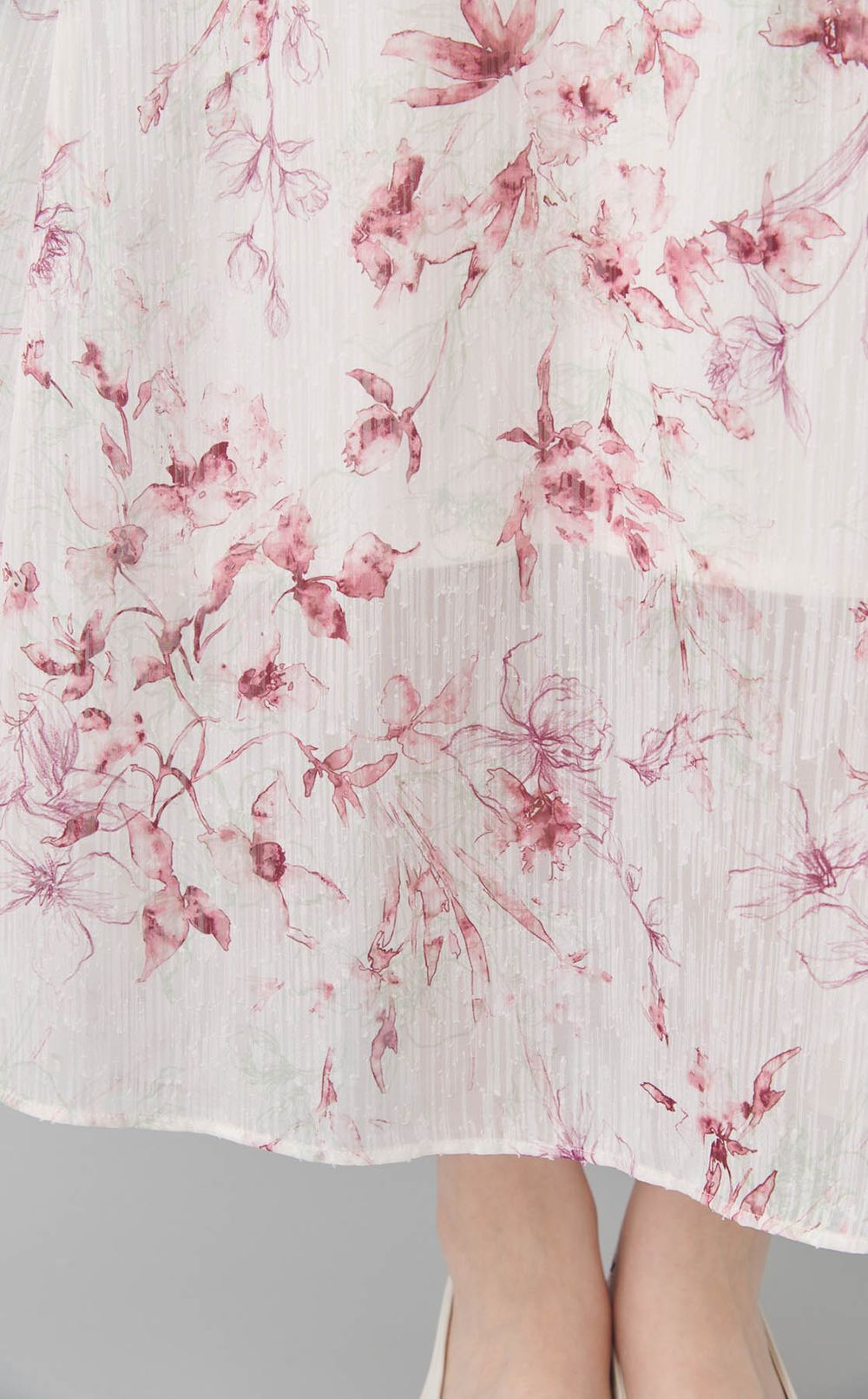 シャーリングプリントワンピース