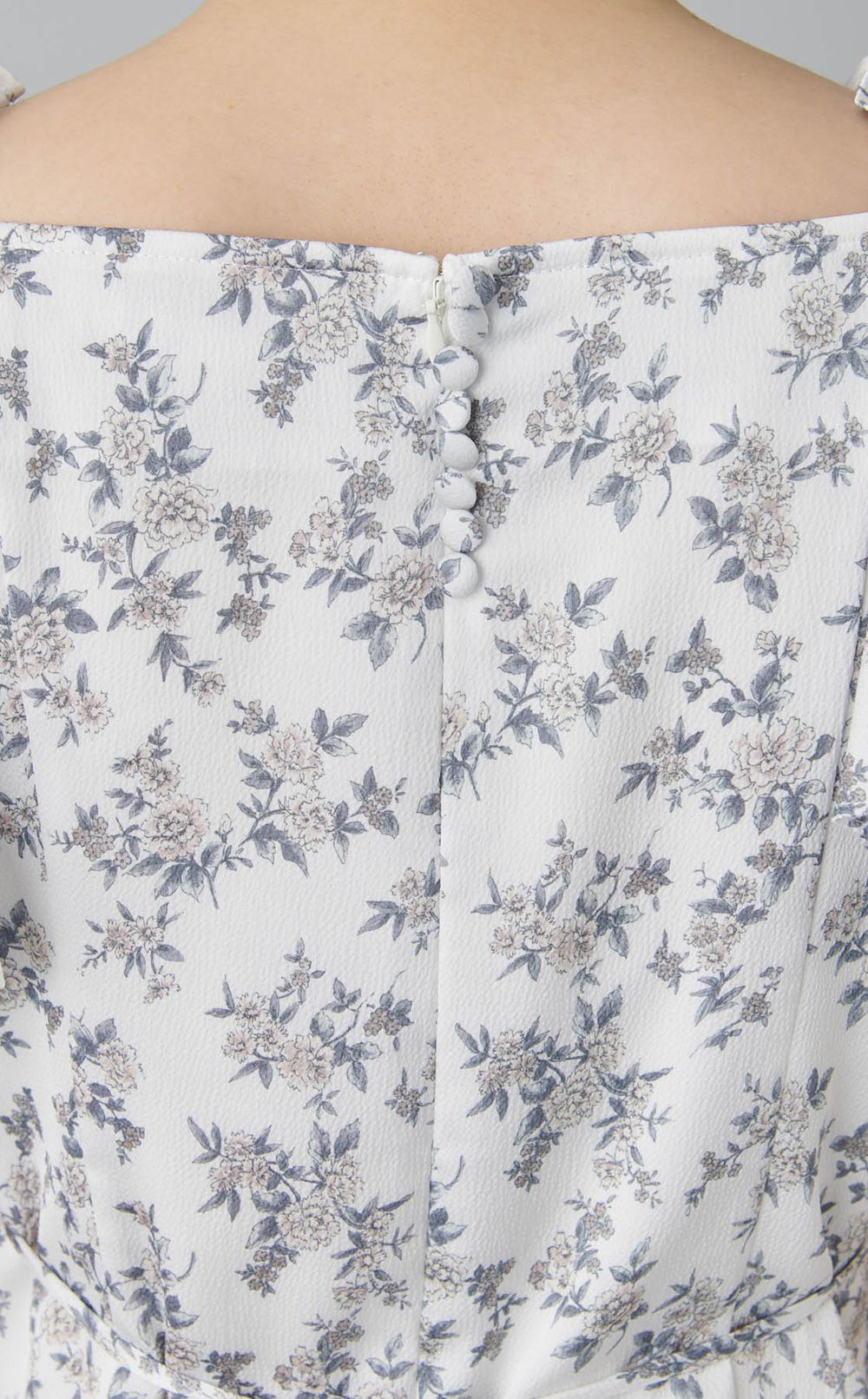 フラワープリントギャザーブラウス