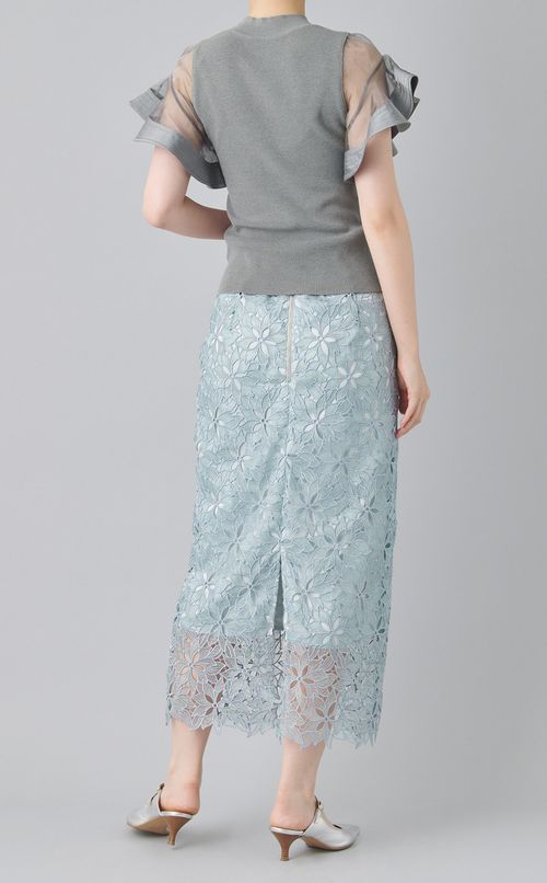 ラッフルブレードスリーブニット