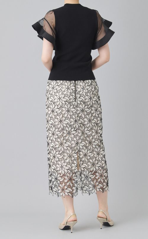 ラッフルブレードスリーブニット