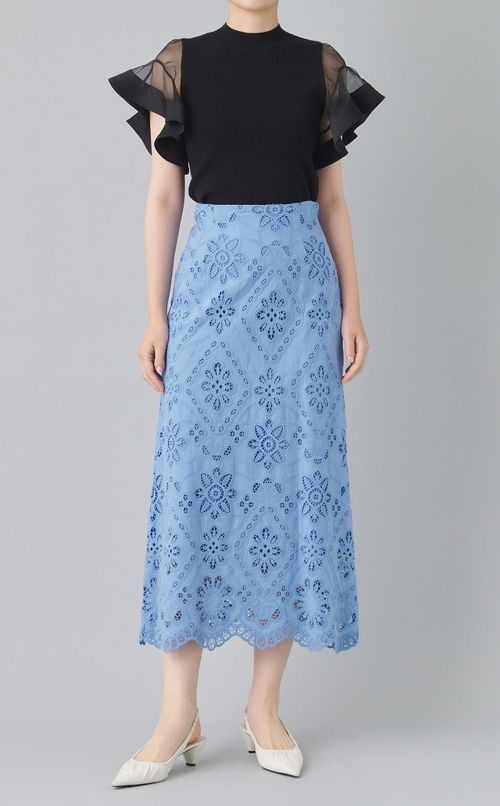 コットンエンブロイダリースカート