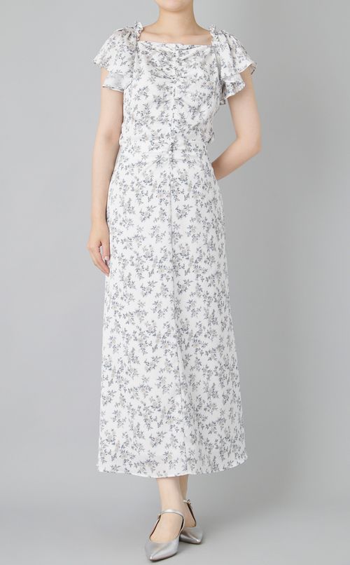 フラワープリントナロースカート