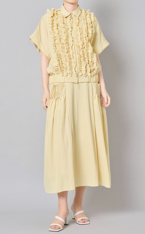 フリルハーフスリーブジップブルゾン