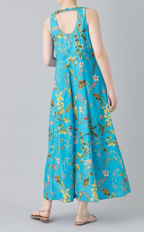 ボタニカルプリントフレアワンピース