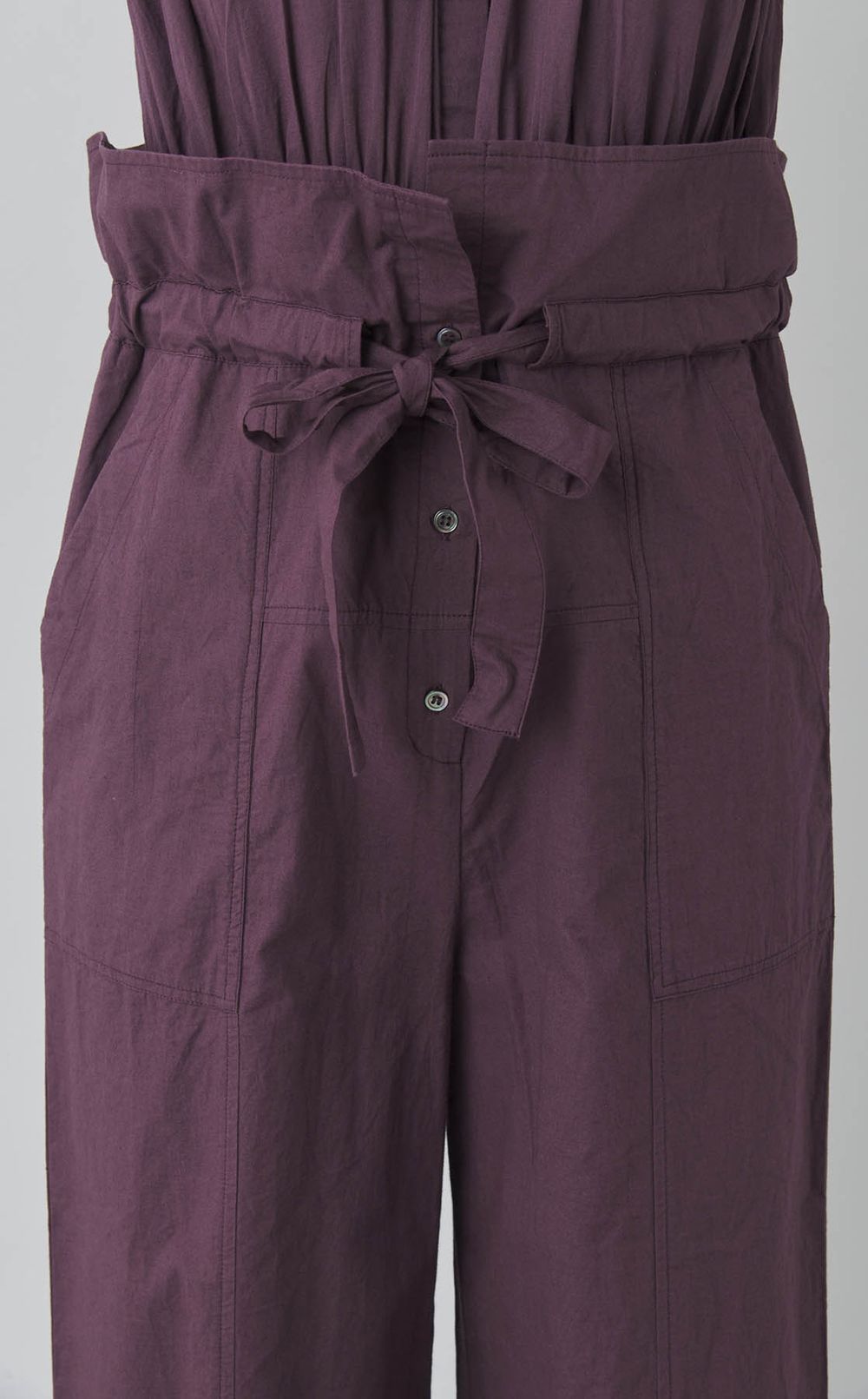 コットンギャザージャンプスーツ