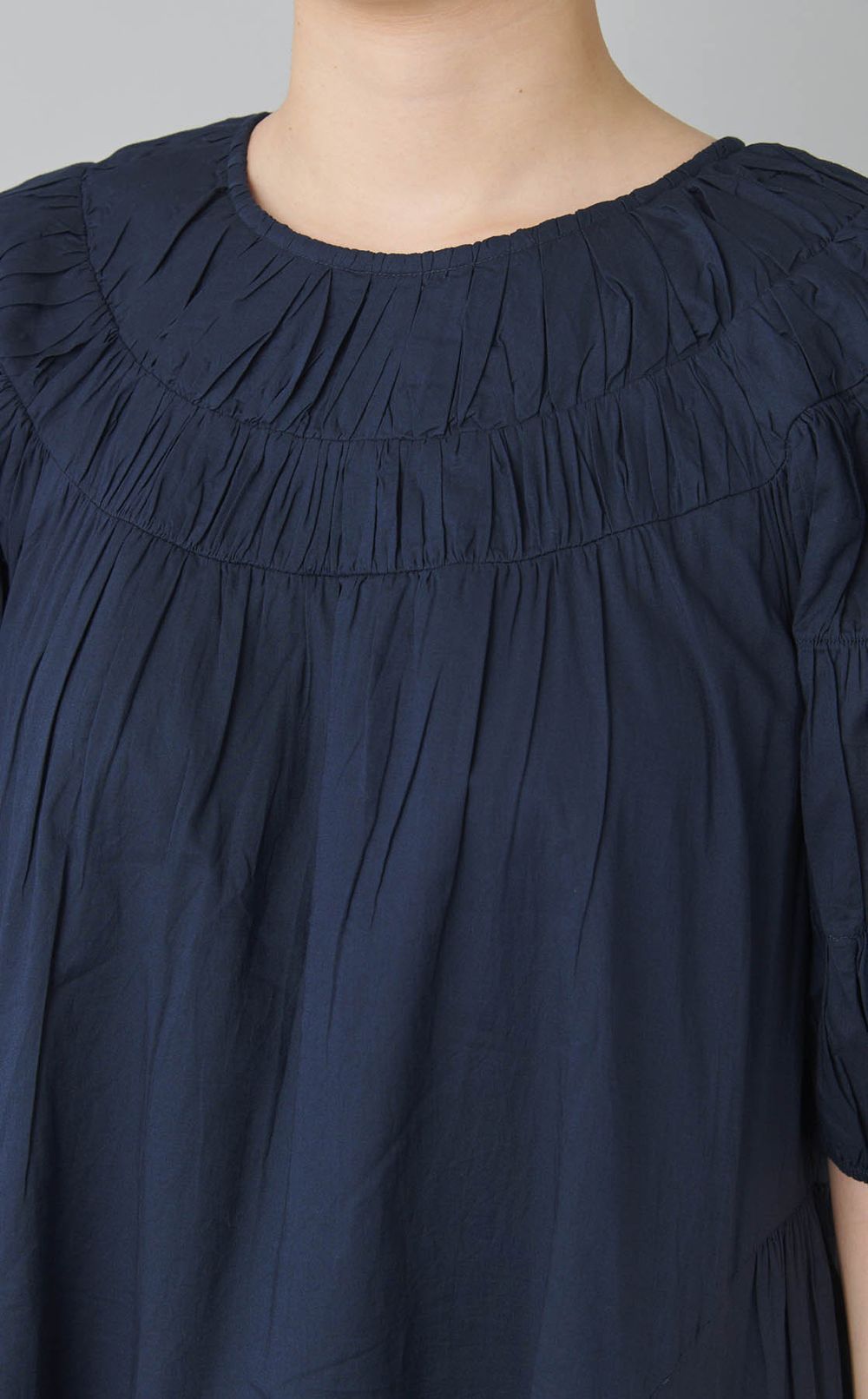 コットンギャザーヨークドレス