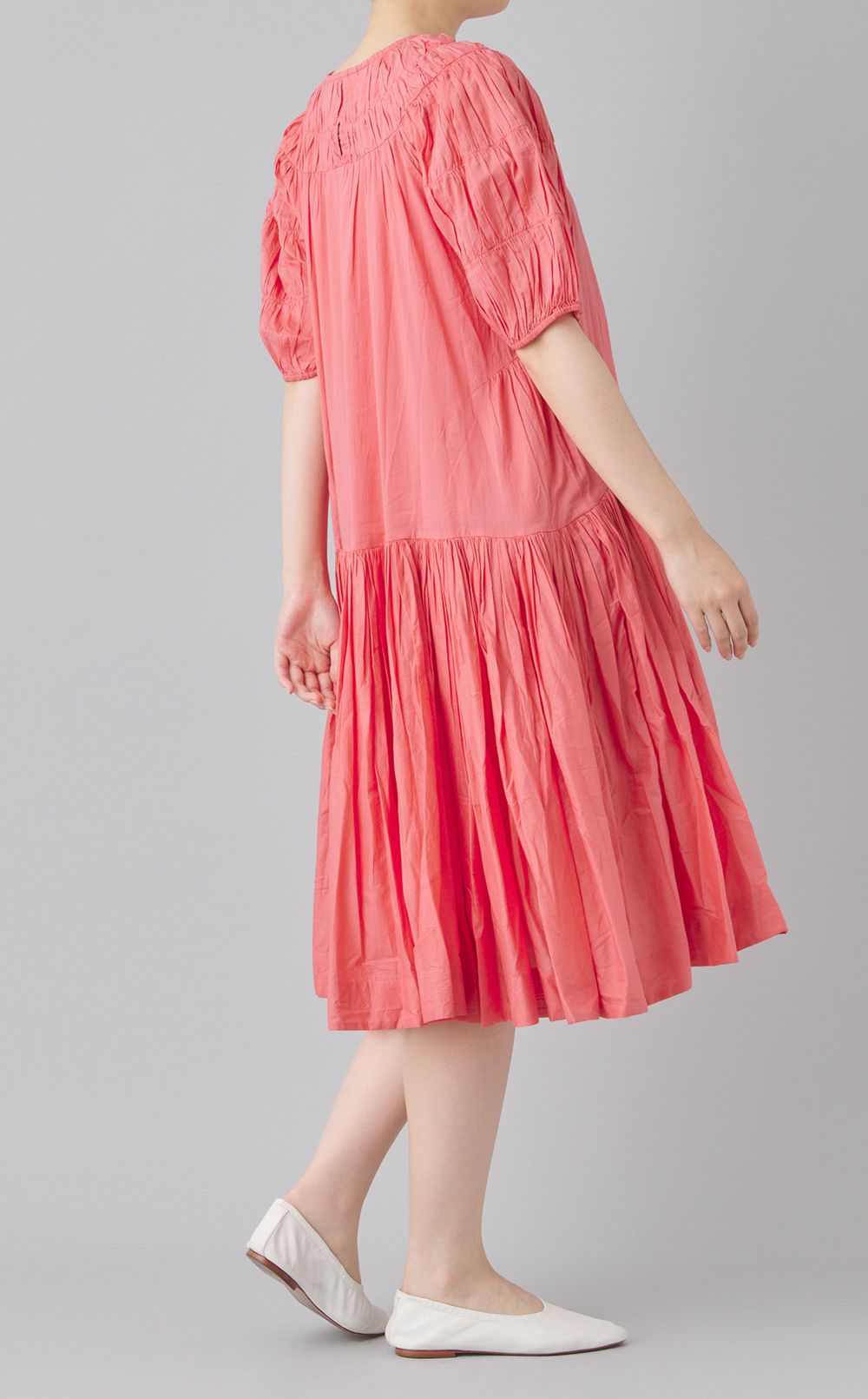 コットンギャザーヨークドレス