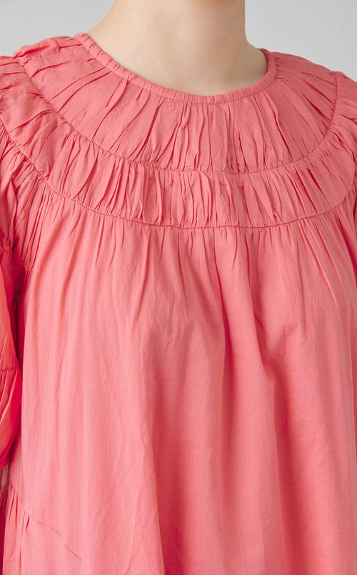 コットンギャザーヨークドレス