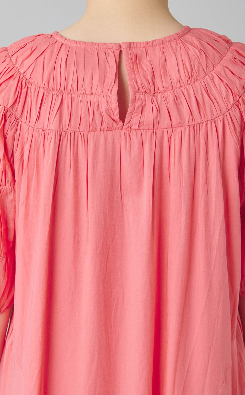 コットンギャザーヨークドレス