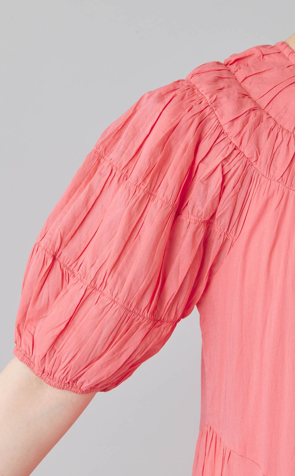 コットンギャザーヨークドレス