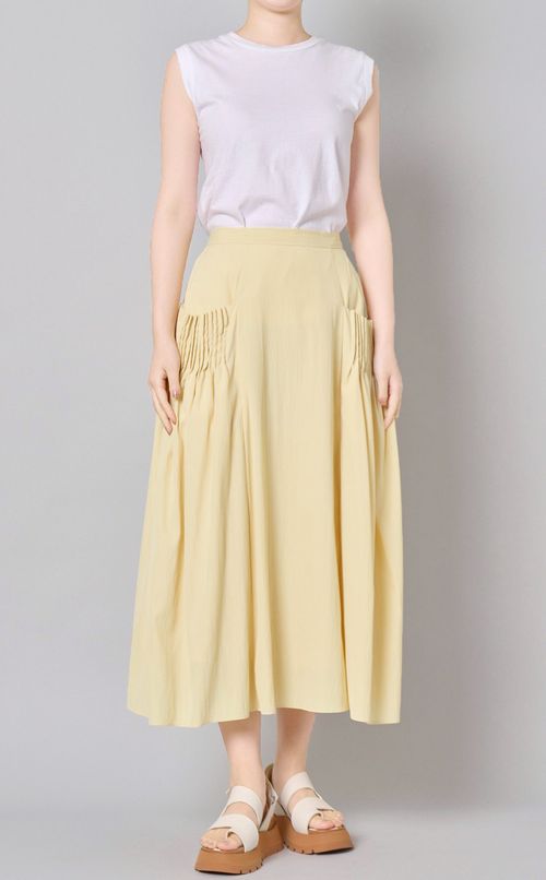 サイドピンタックロングスカート