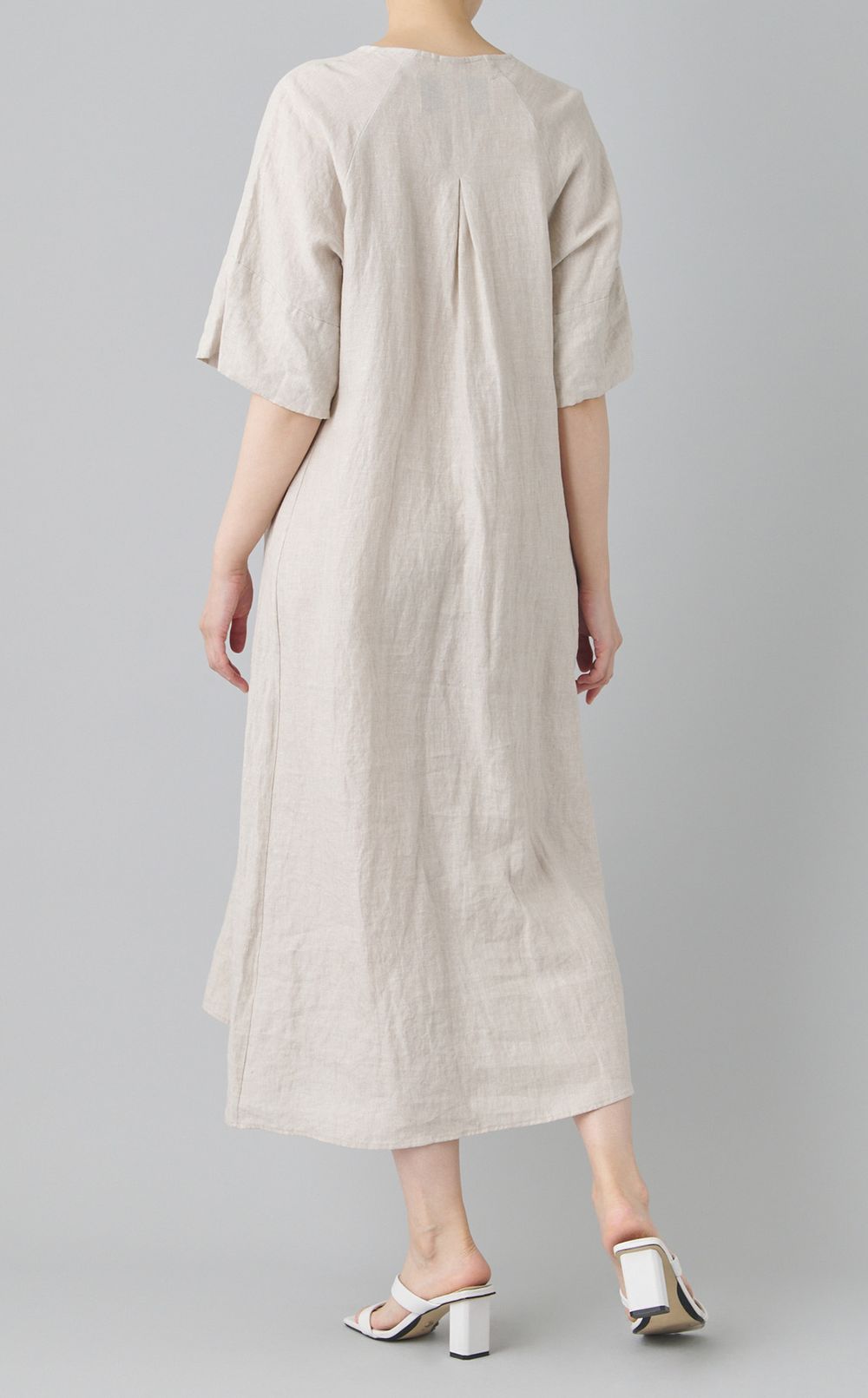 リネンフレアスリーブワンピース