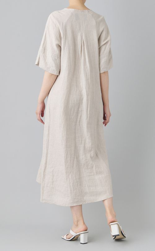 リネンフレアスリーブワンピース