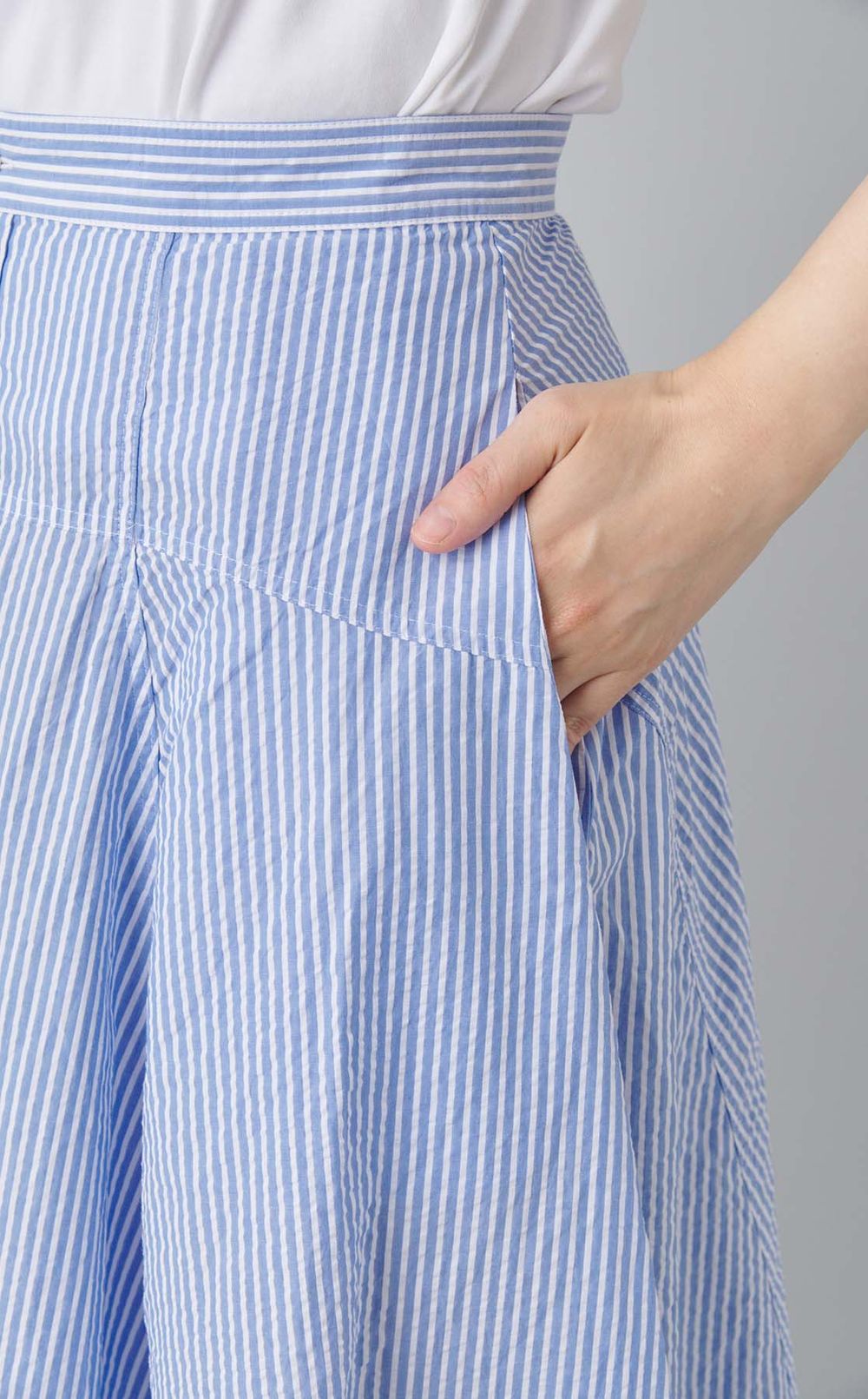 シアサッカーフレアスカート