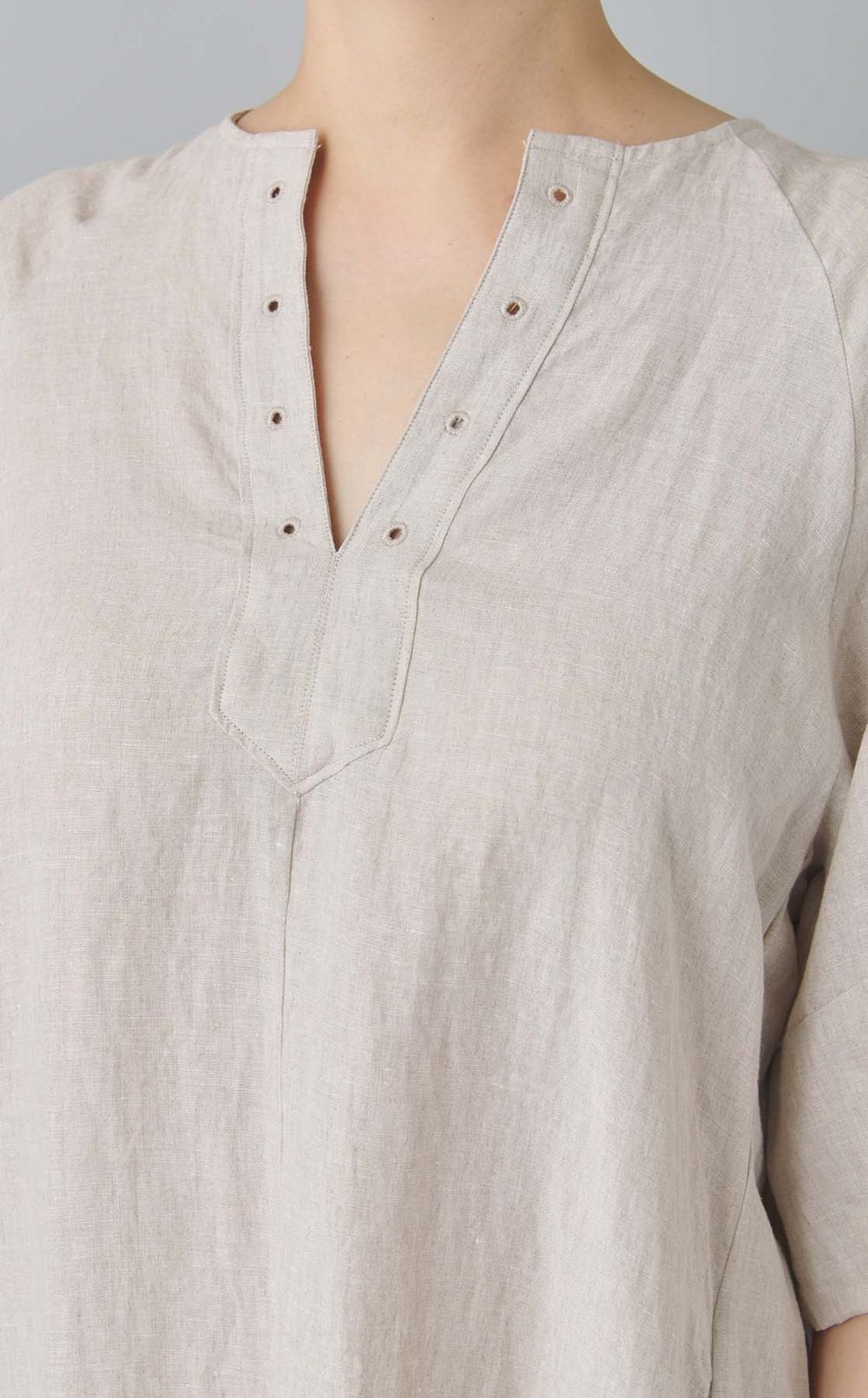 リネンフレアスリーブワンピース