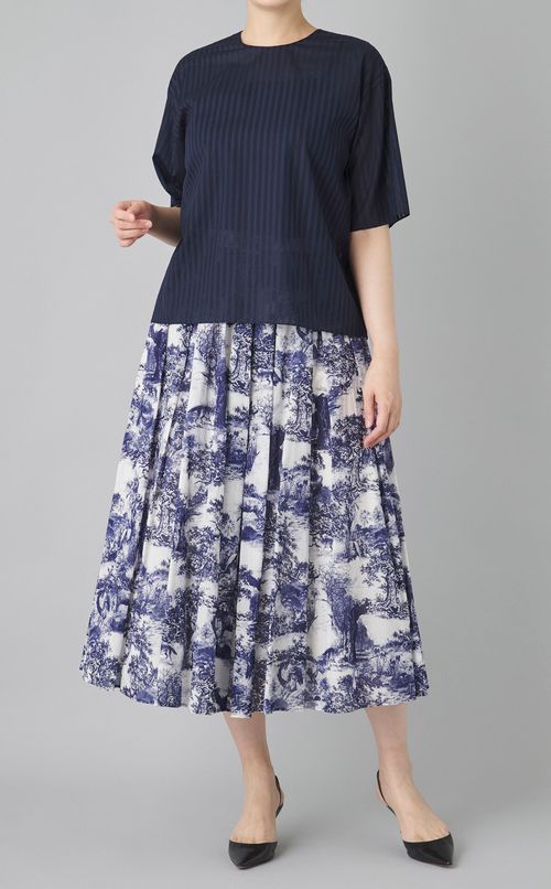 シアーストライプブラウス