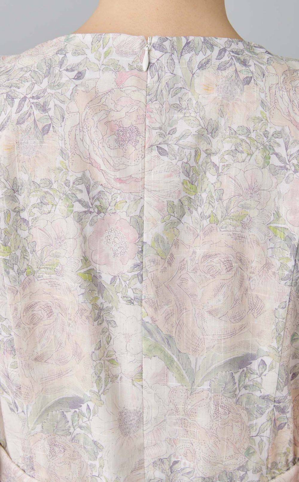 リバティコットンリネンベルトワンピース