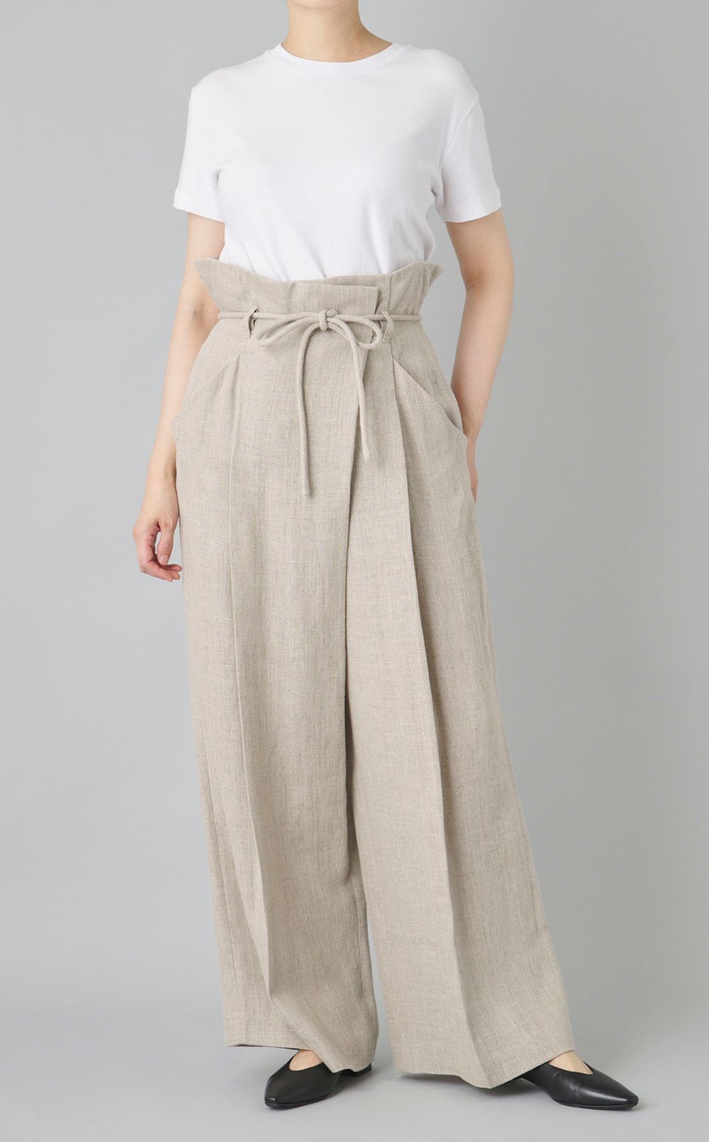 ハイウエストラップパンツ